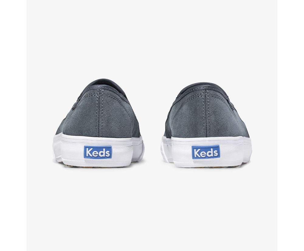 Keds Womens Slip Ons Grey - Double Decker Suede - 160QDIYJN